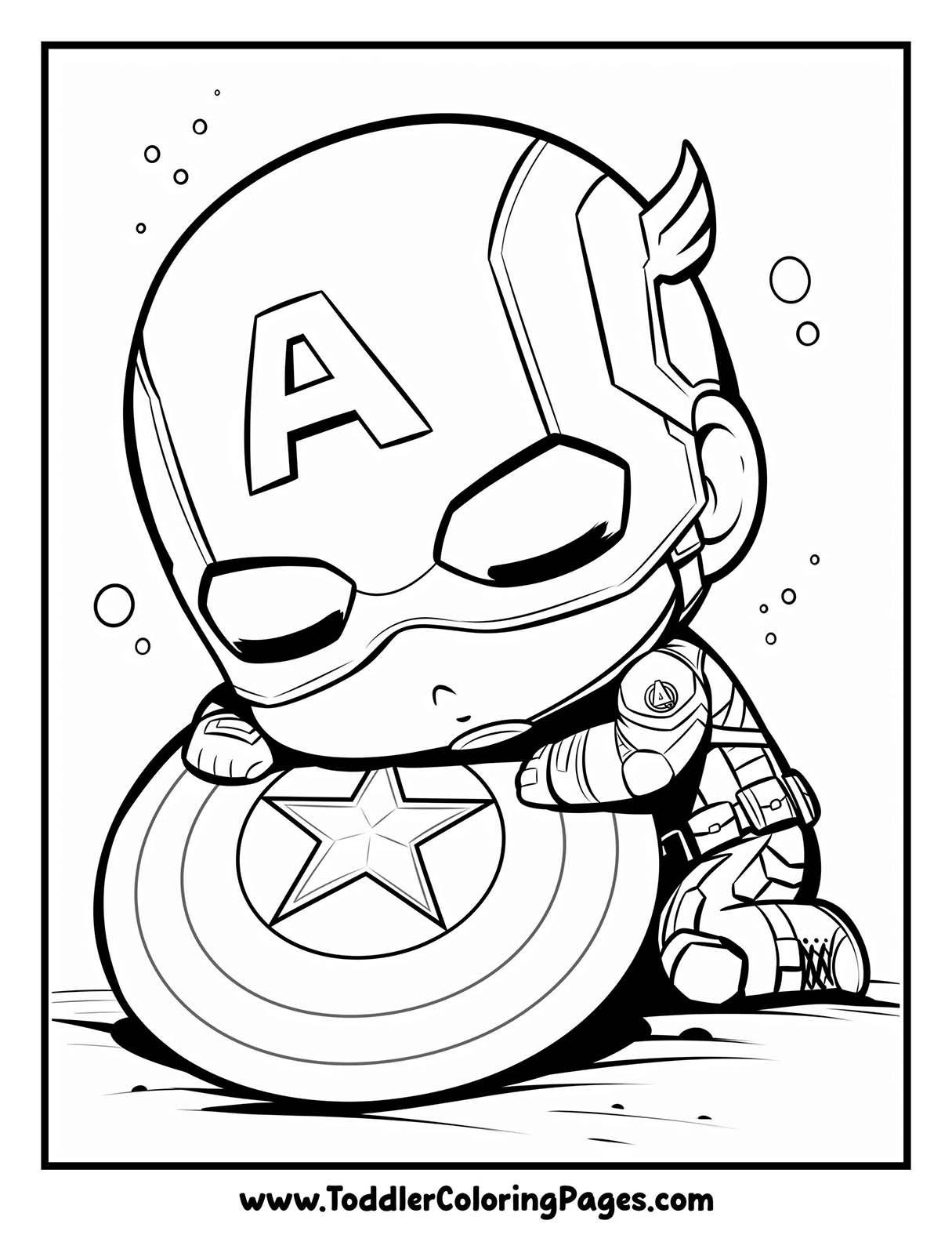 Kawaii Captain America Coloring Pages