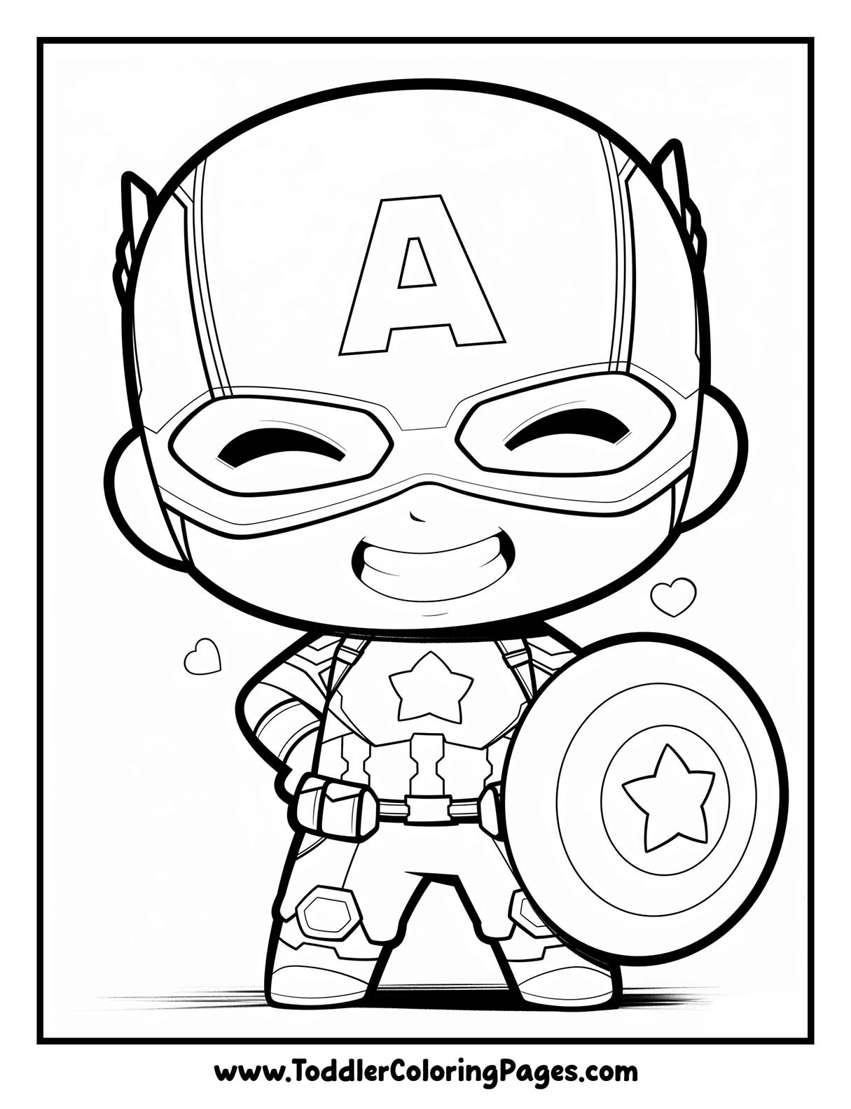 Kawaii Captain America Coloring Pages