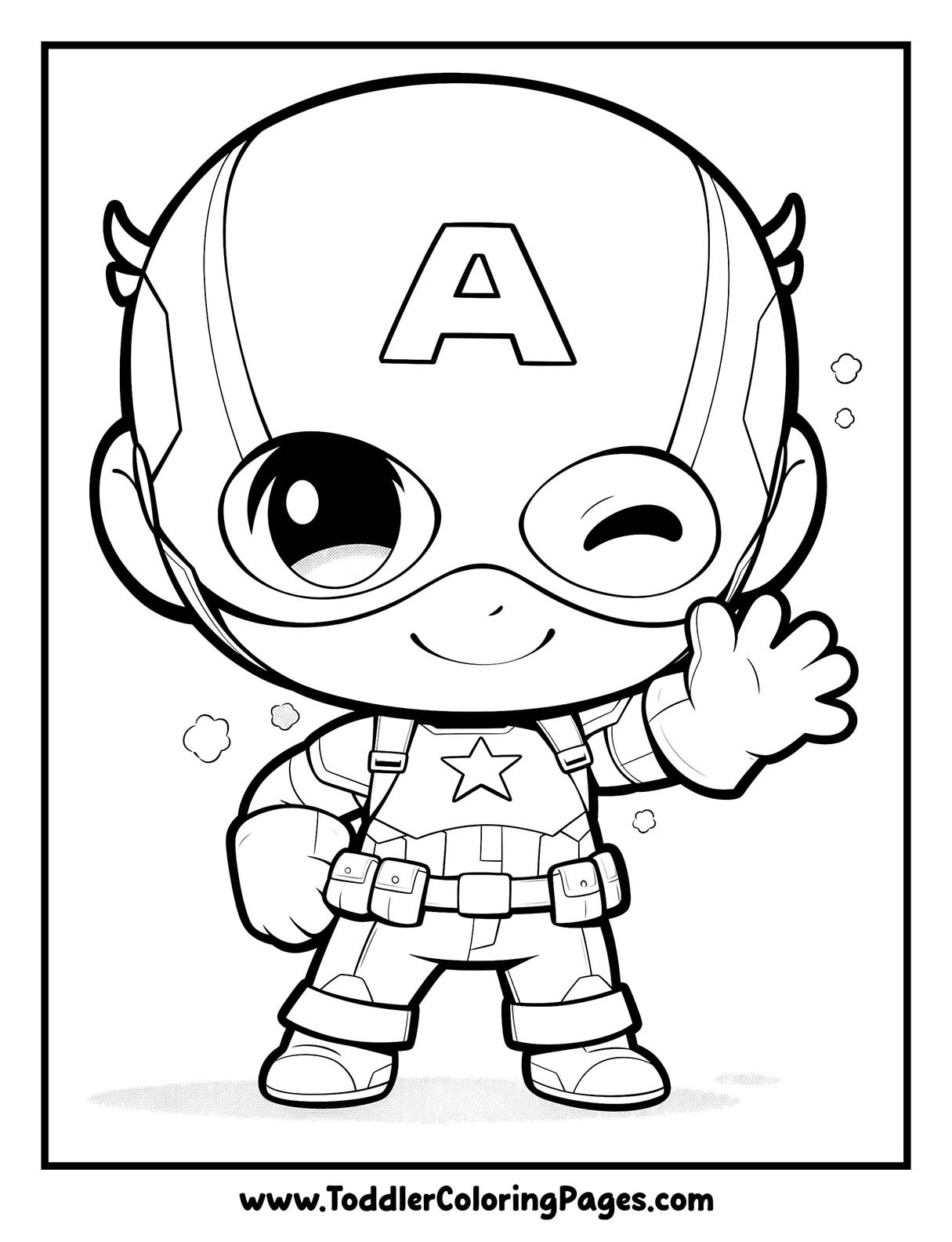 Kawaii Captain America Coloring Pages