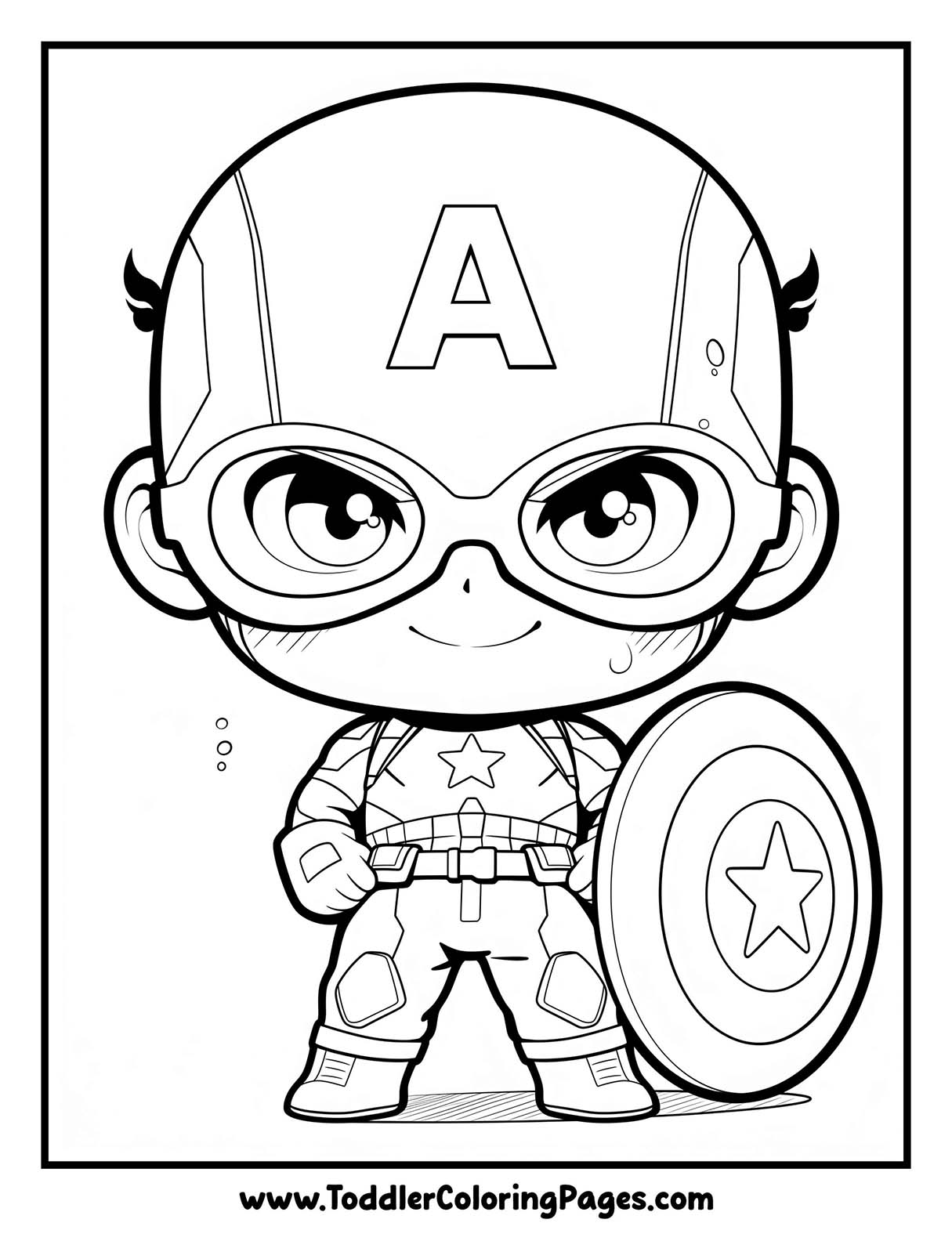 Kawaii Captain America Coloring Pages