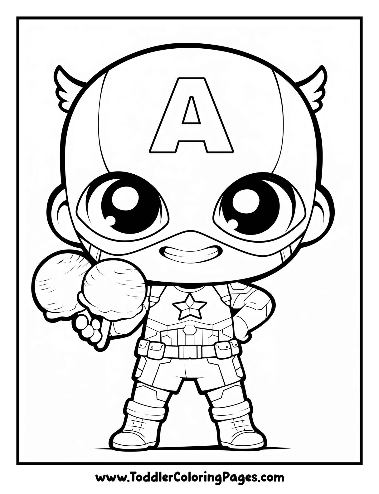 Kawaii Captain America Coloring Pages