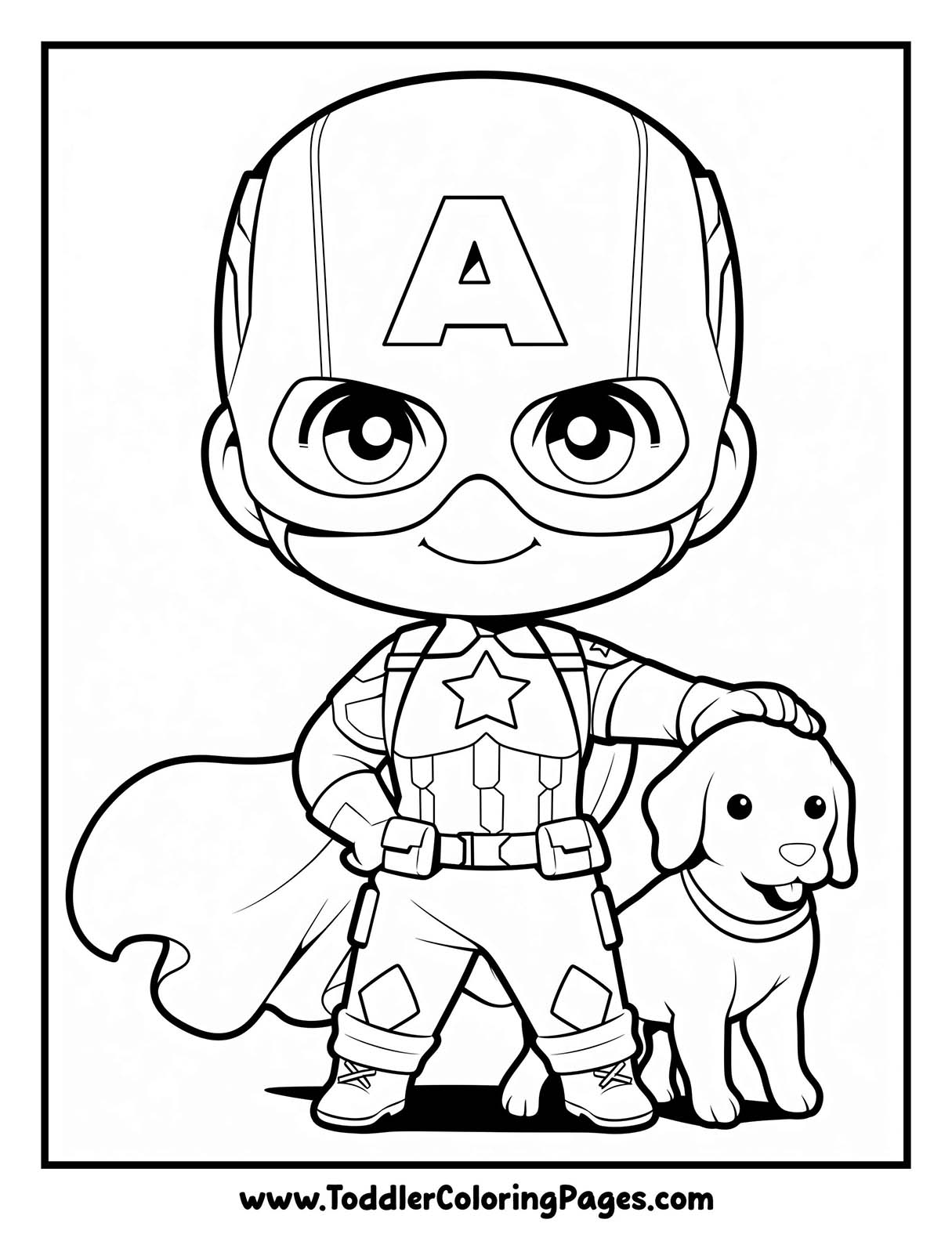 Kawaii Captain America Coloring Pages