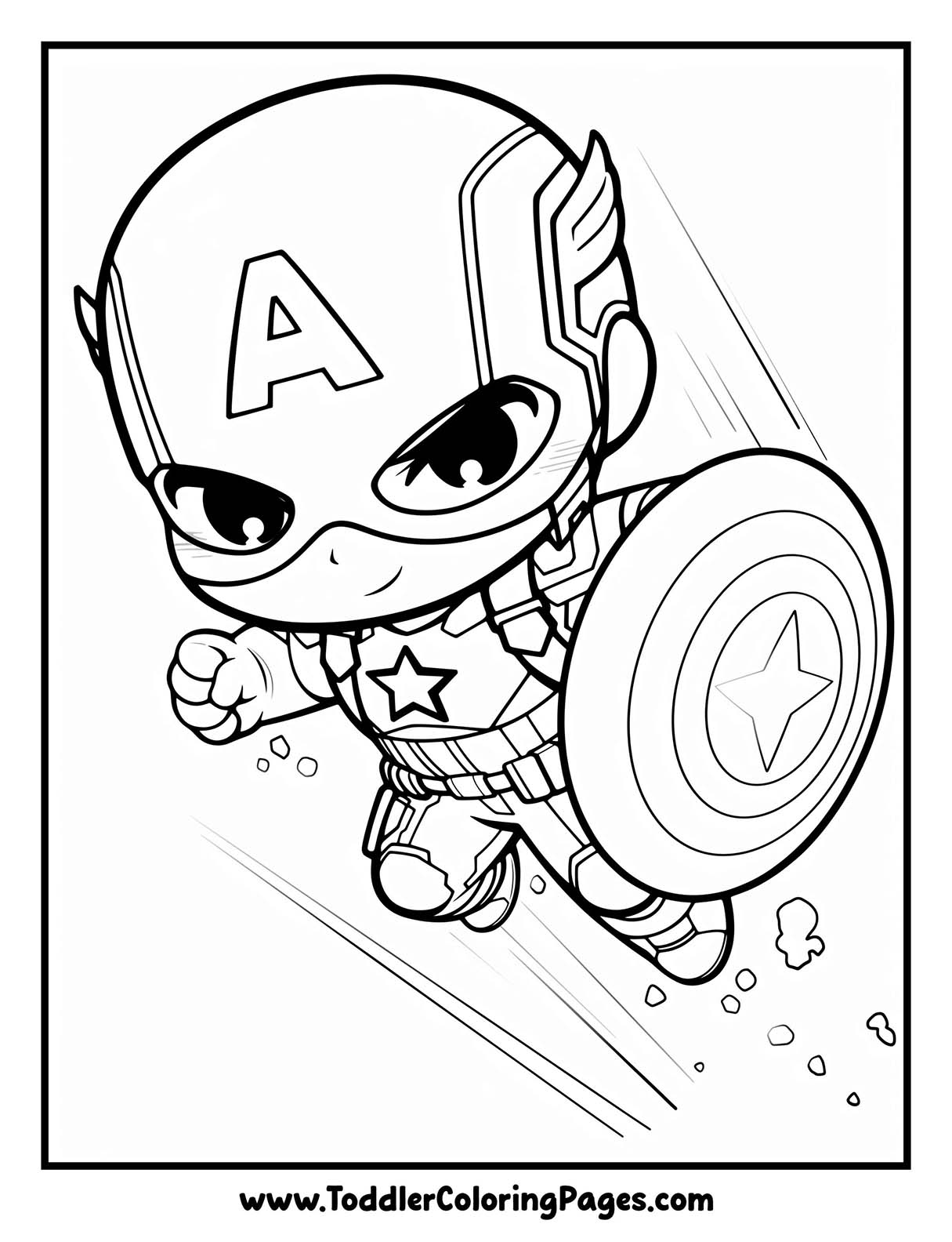 Kawaii Captain America Coloring Pages