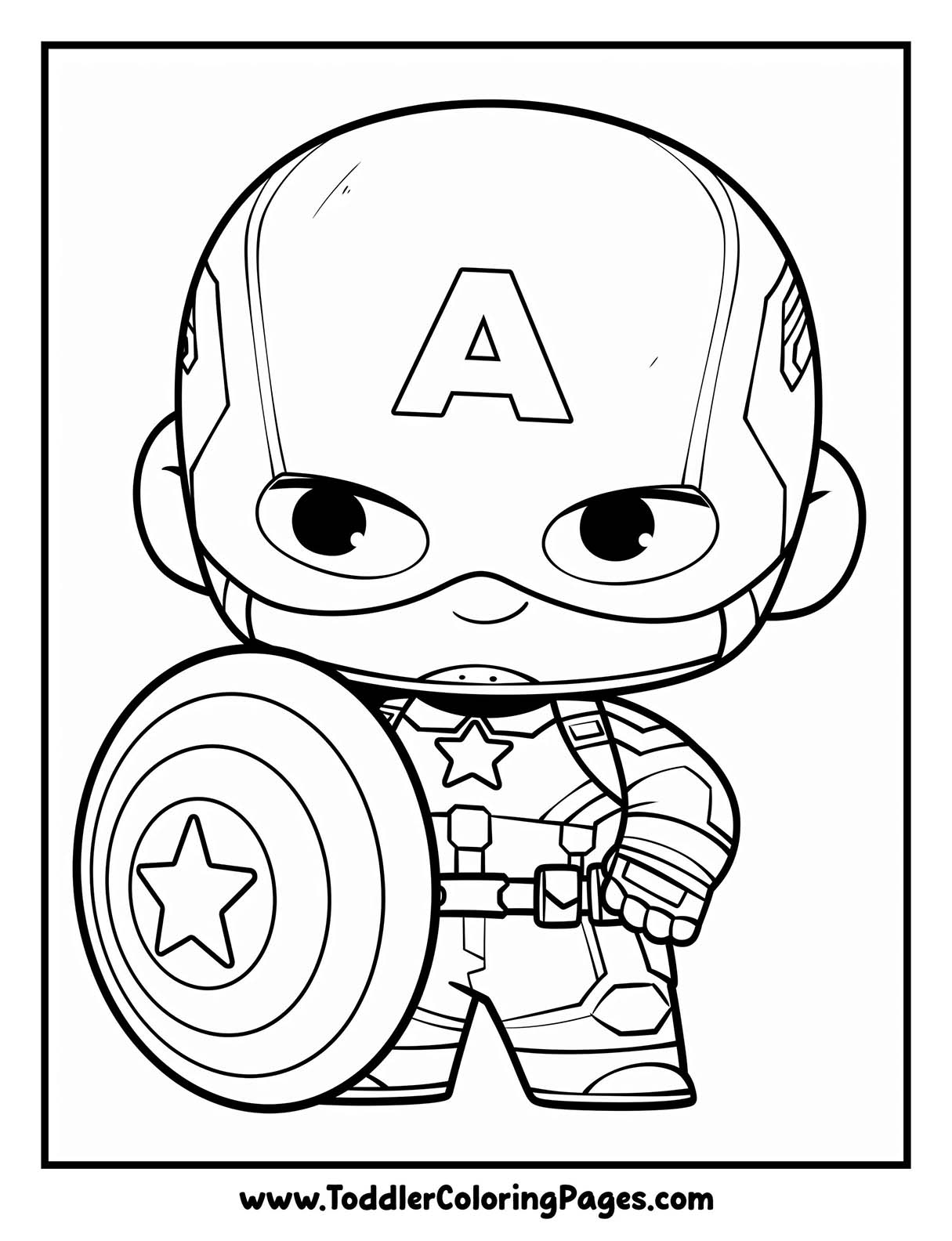 Kawaii Captain America Coloring Pages