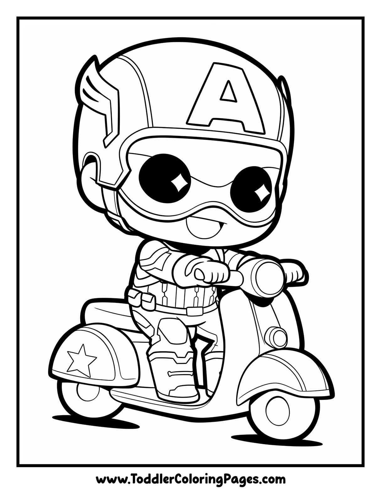 Kawaii Captain America Coloring Pages
