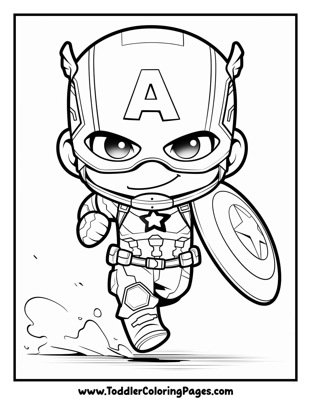 Kawaii Captain America Coloring Pages