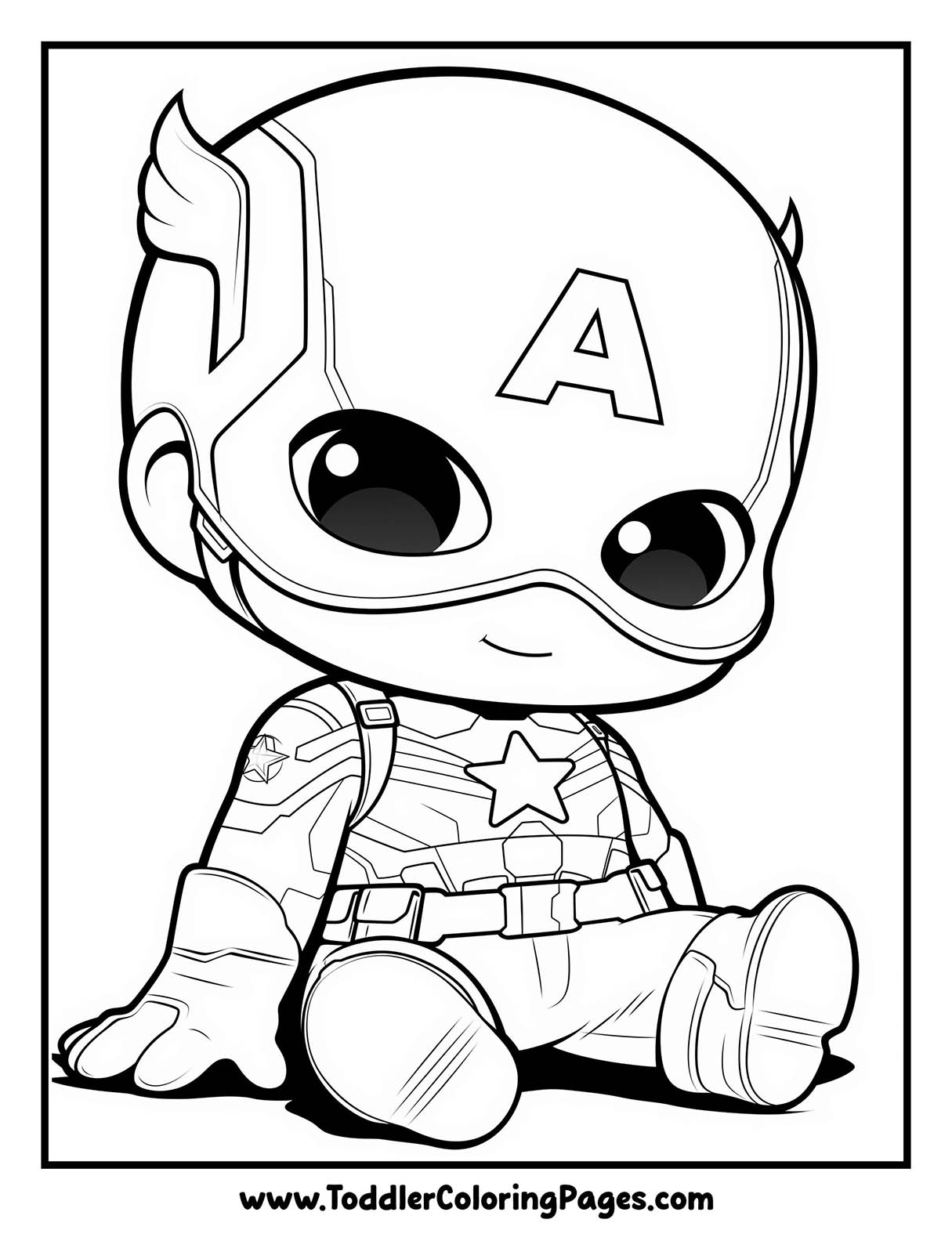 Kawaii Captain America Coloring Pages