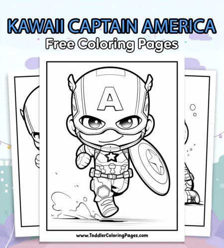 Kawaii Captain America Coloring Pages