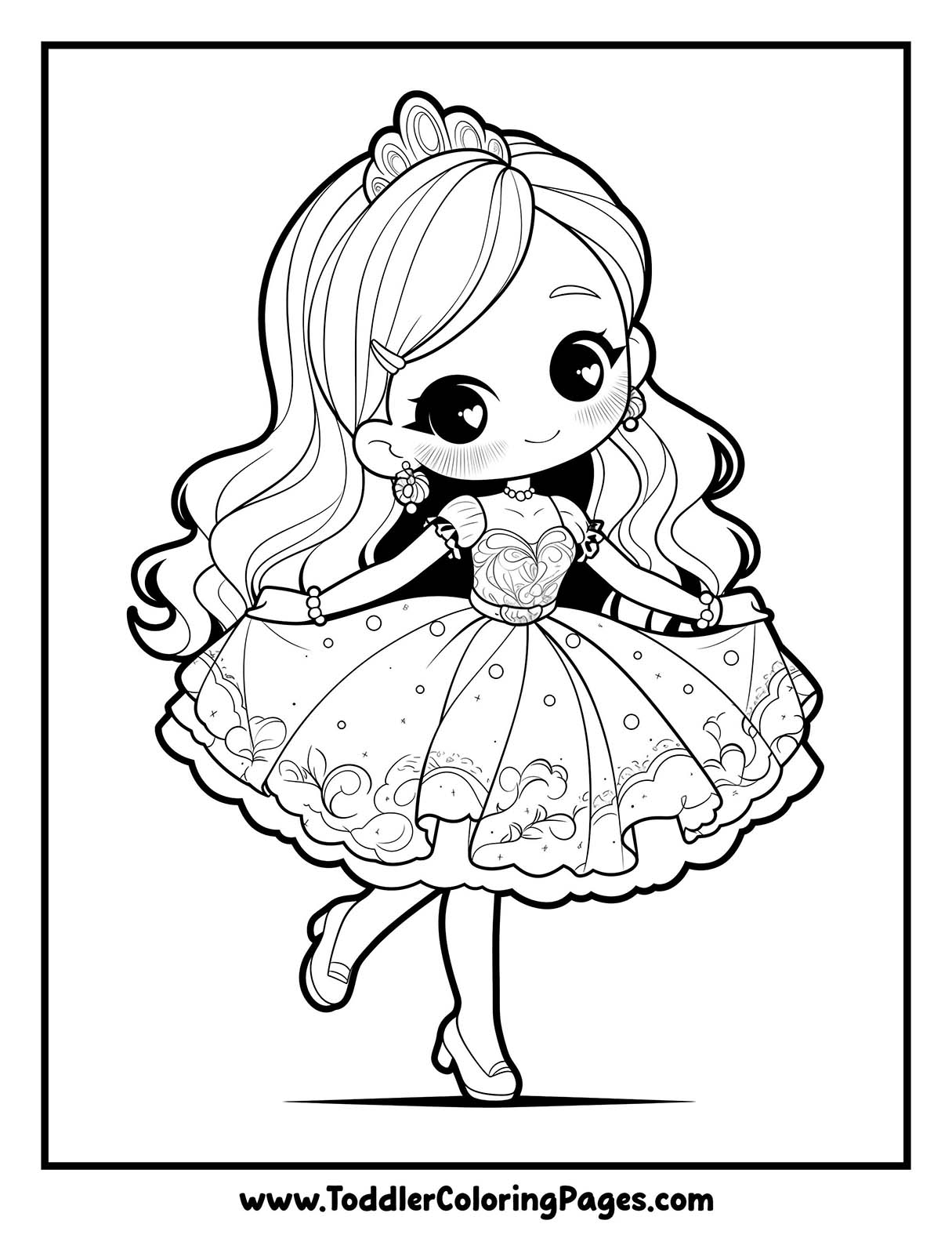Kawaii Princess Coloring Pages