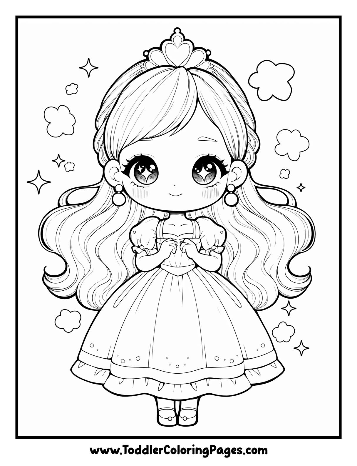 Kawaii Princess Coloring Pages