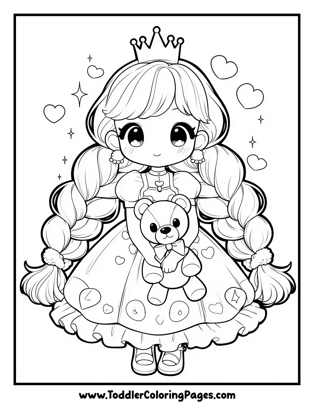 Kawaii Princess Coloring Pages