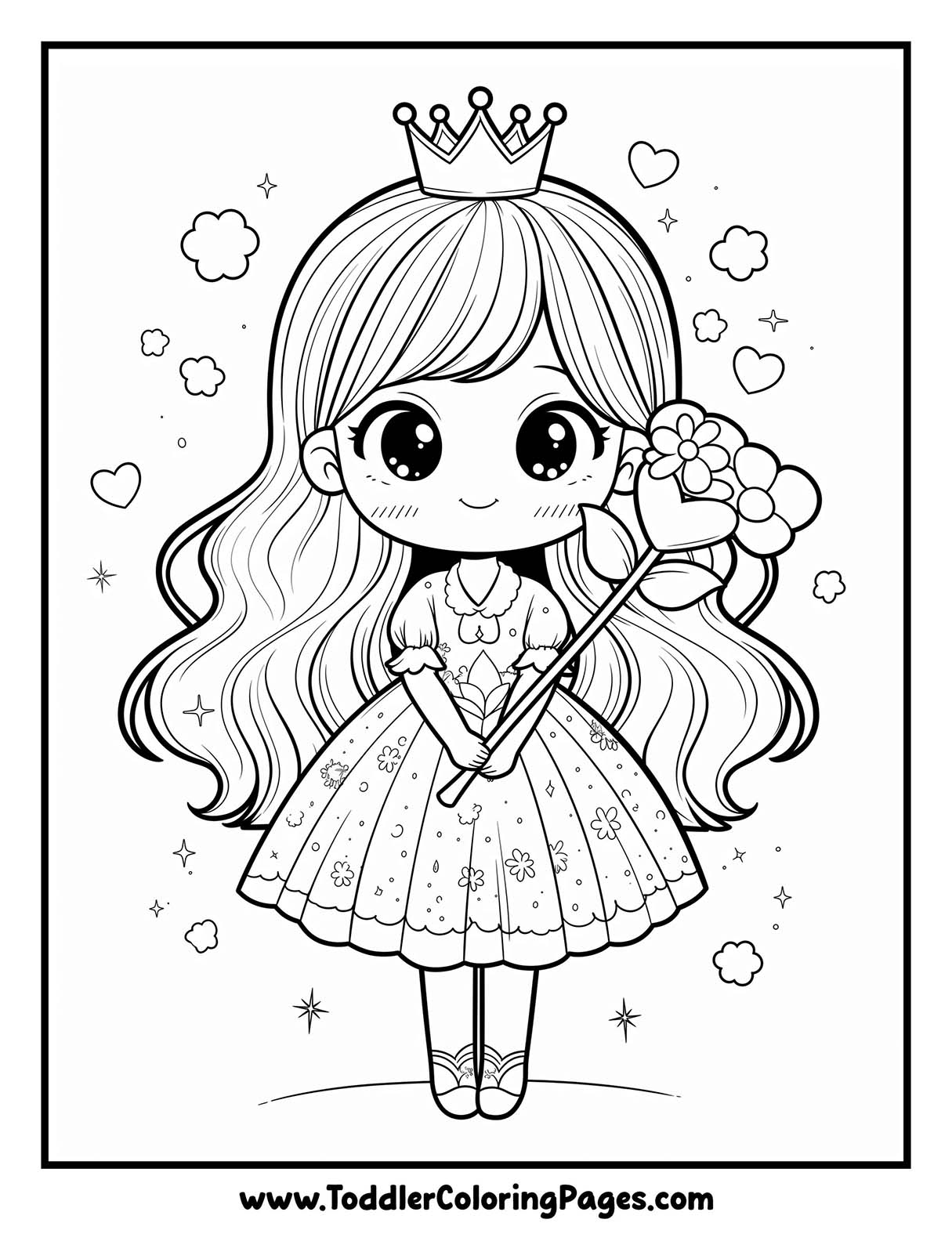 Kawaii Princess Coloring Pages
