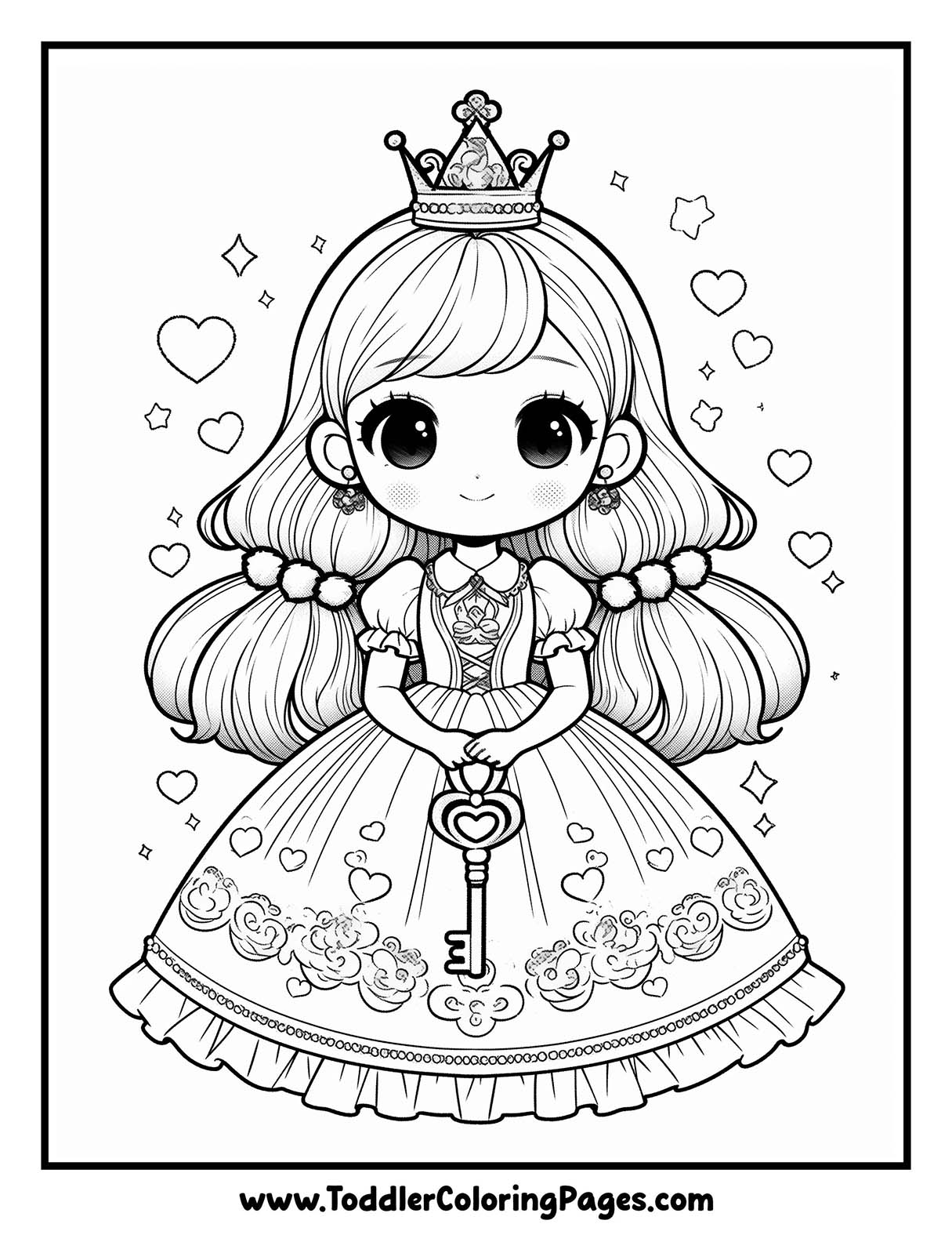 Kawaii Princess Coloring Pages