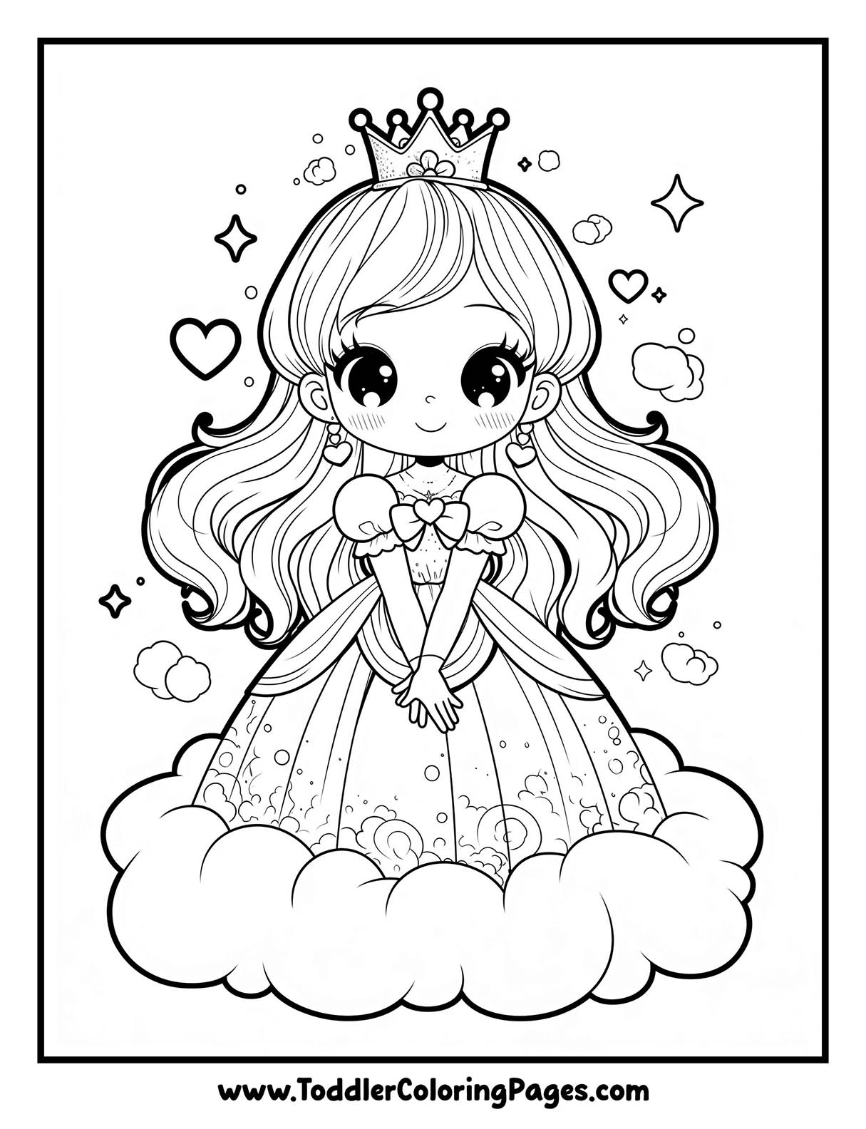 Kawaii Princess Coloring Pages