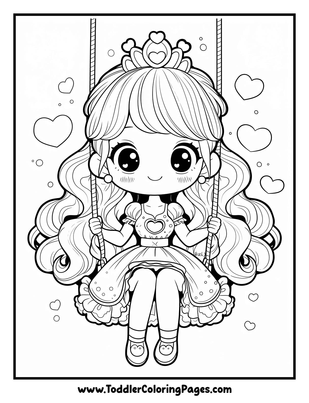 Kawaii Princess Coloring Pages