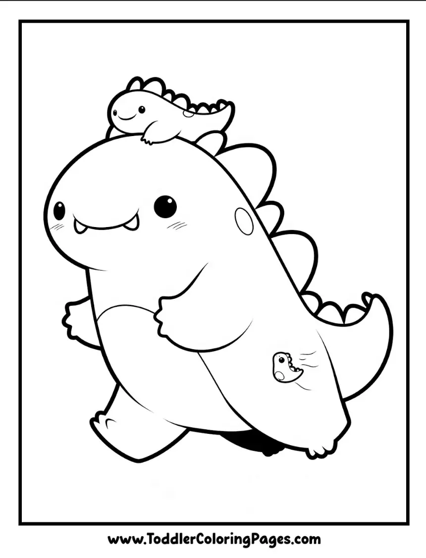 Coelophysis chasing coloring pages