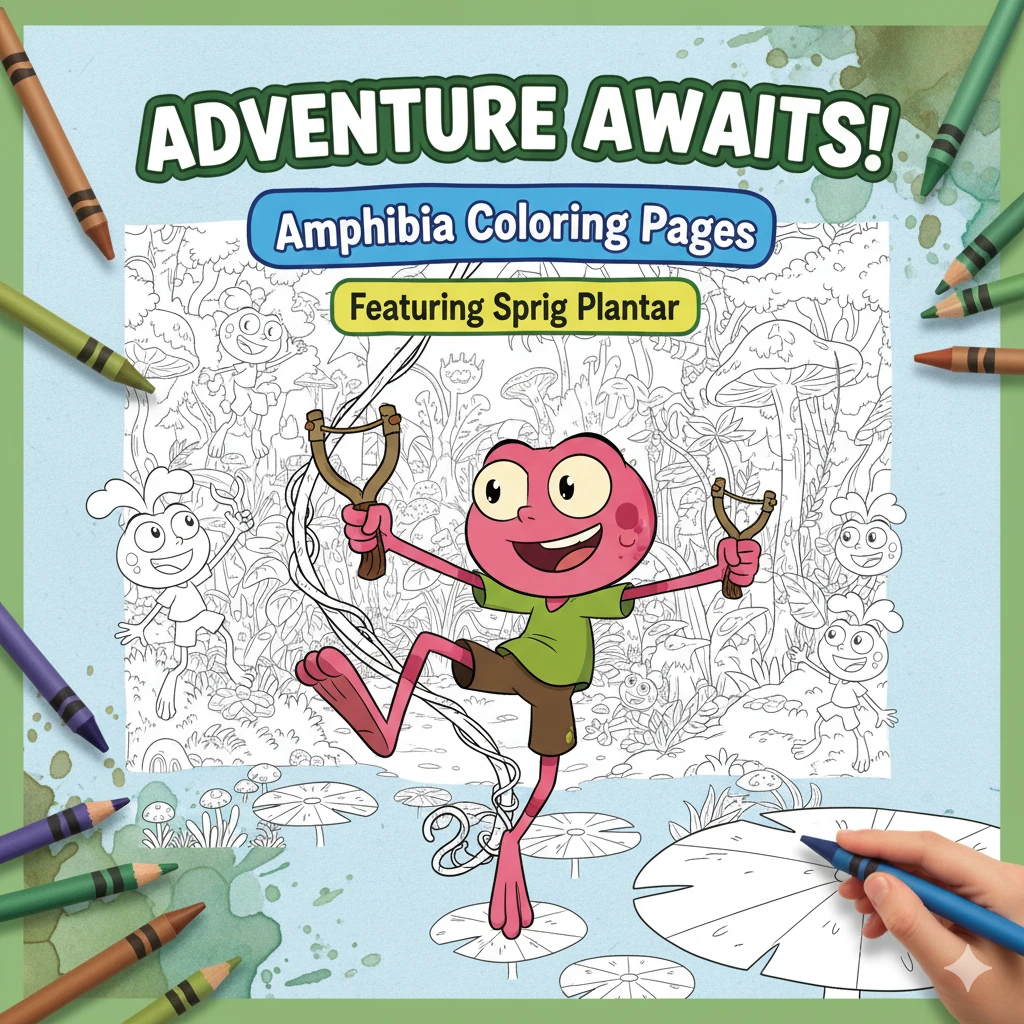 Adventure Awaits: Dive into Amphibia Coloring Pages Featuring Sprig Plantar