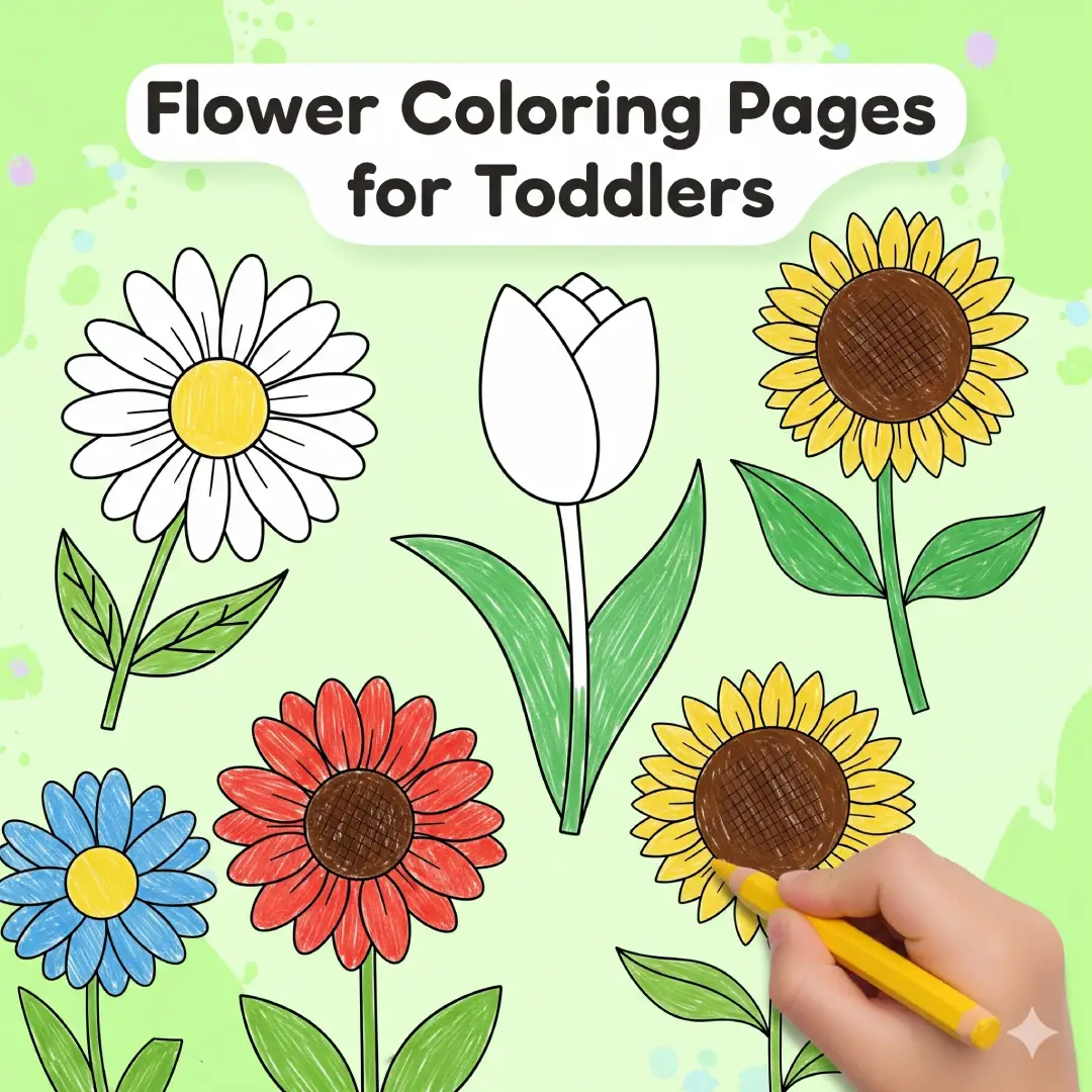flower coloring pages for toddler