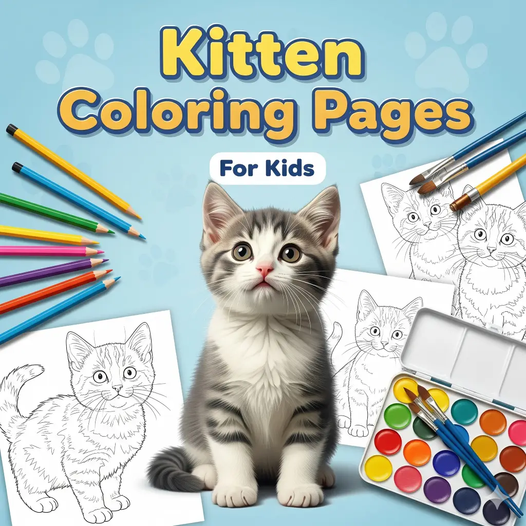 kitten coloring pages for kids
