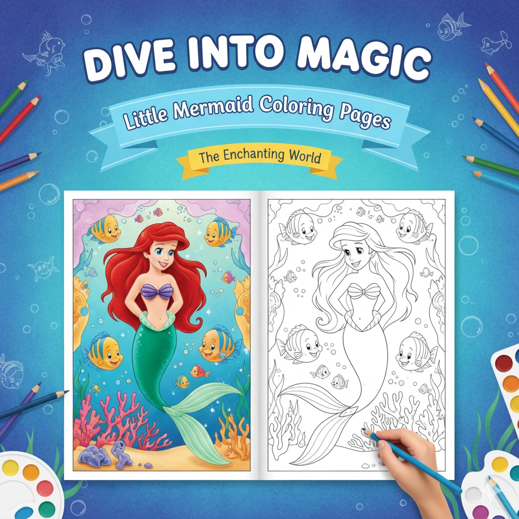 little mermaid coloring pages