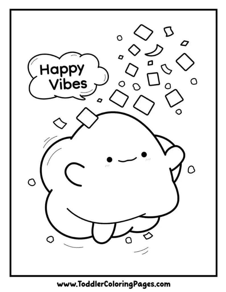 Confetti Cloud coloring pages for kids
