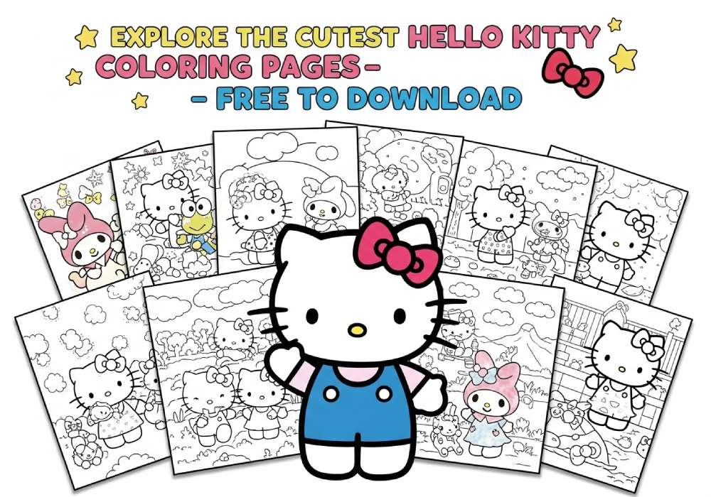 Cutest Hello Kitty Coloring Pages