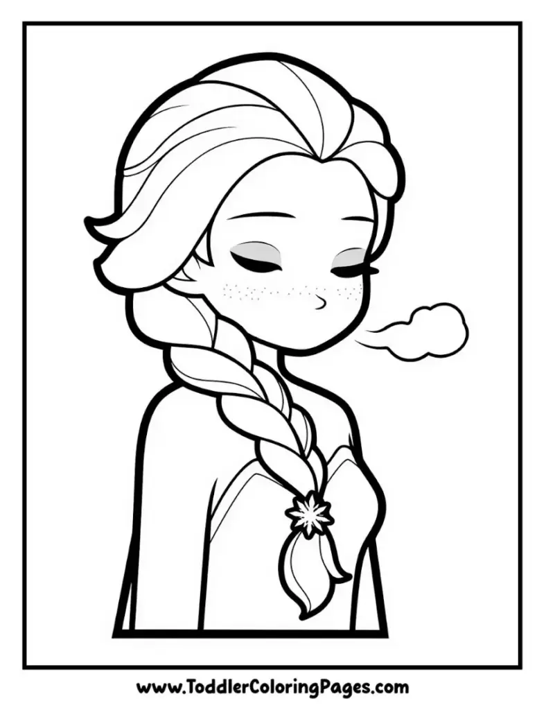Elsa blowing wind coloring pages for kids