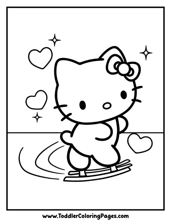 Hello Kitty Skating coloring pages