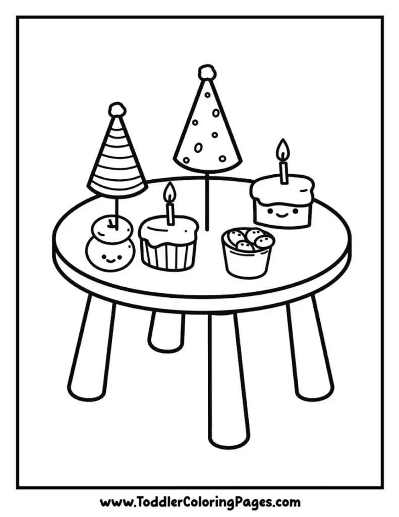 Party Table Setting coloring pages for kids