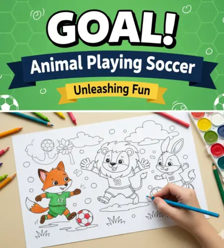 Goal! Unleashing Fun with Animal Playing Soccer Coloring Pages