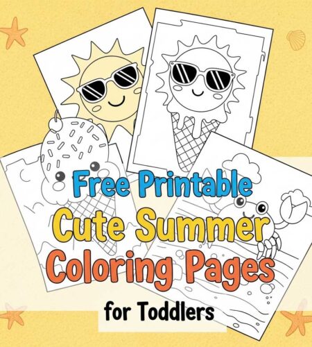 Adorable and cute summer coloring pages