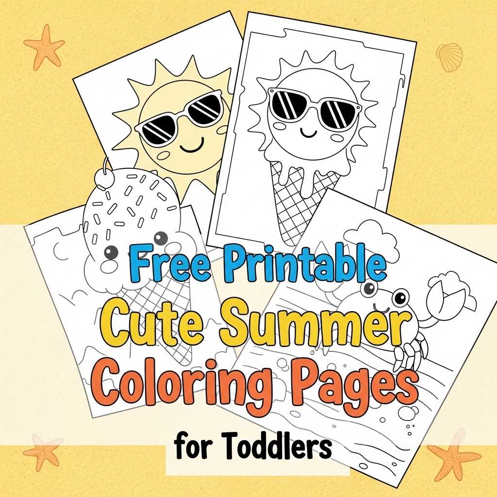 Adorable and cute summer coloring pages for kid.