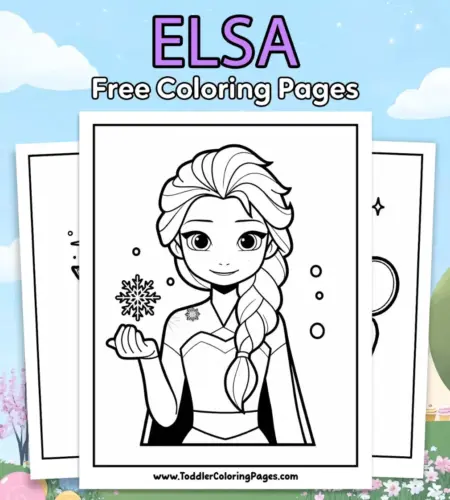 Simple Elsa Coloring Pages for Kids