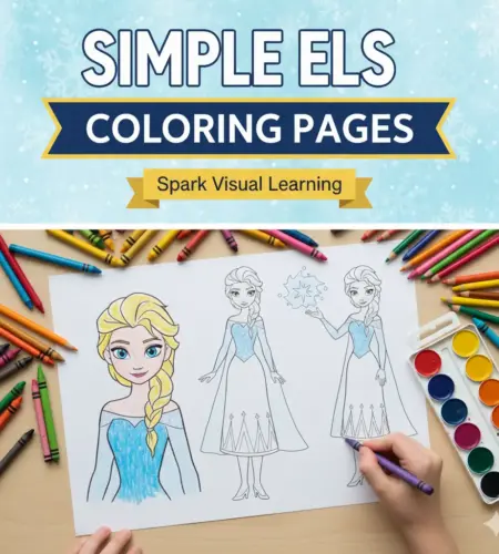 Simple Elsa Coloring Pictures for Children to Spark Visual Learning