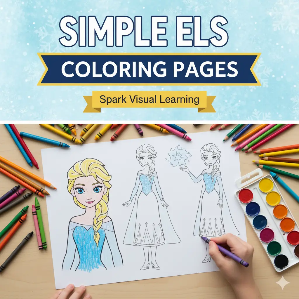 elsa simple coloring