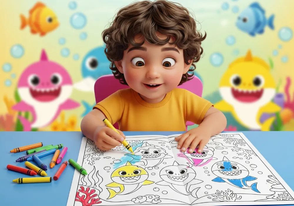 baby shark coloring pages for toddler