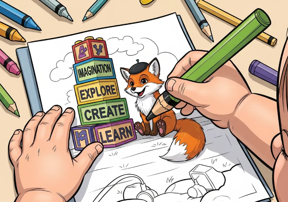fox in socks coloring page