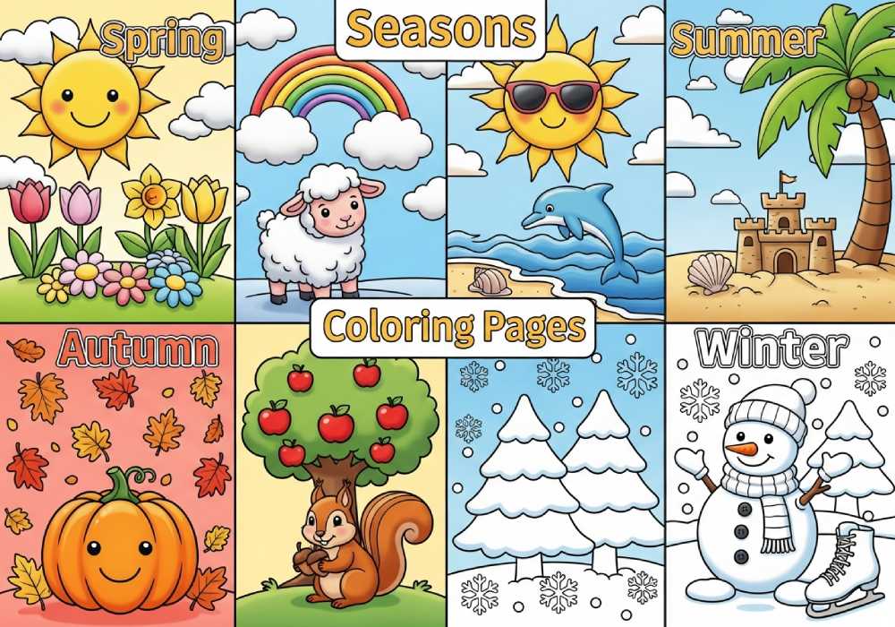 seasons coloring pages printable for kids